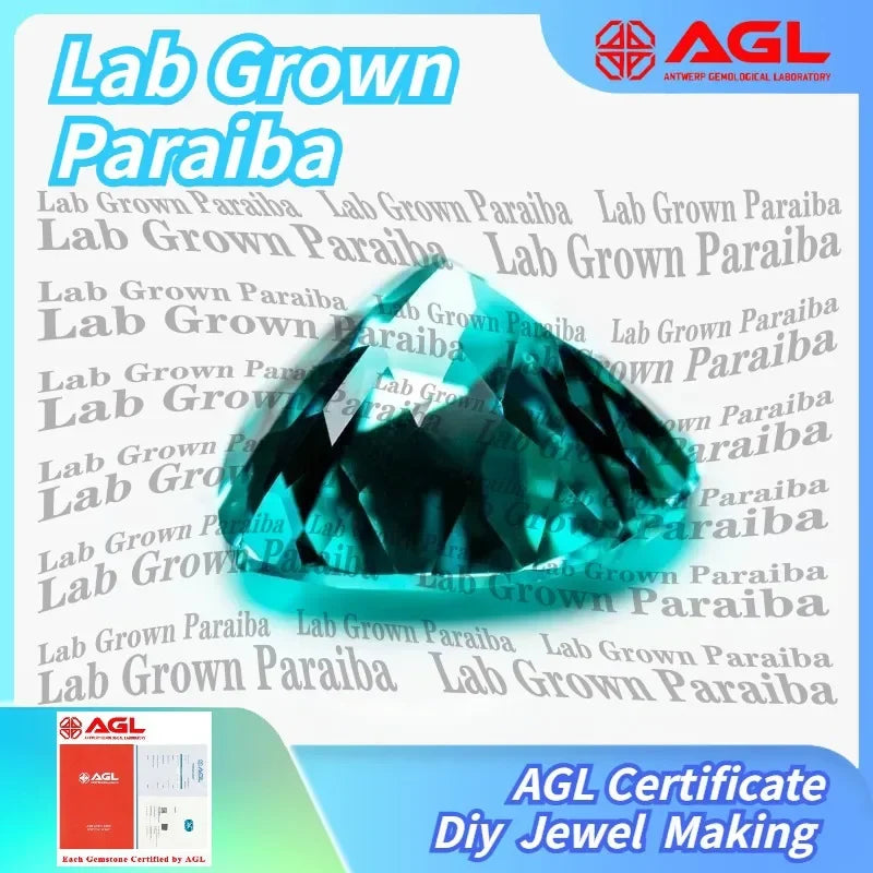 Lab Grown Paraiba Heart Cut Gemstone for DIY Jewelry Making Inlay Ring Necklace AGL Certificate Lab Created Paraiba