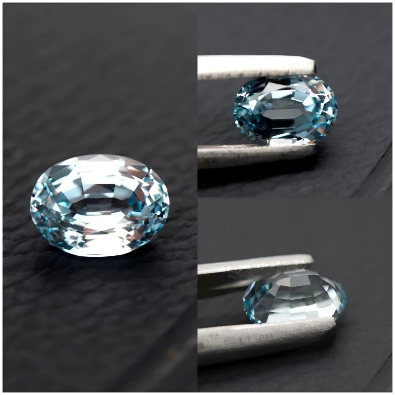 Sapphire Oval Shape Aquamarine Color Lab Grown Gemstone VVS1 DIY Chamrs Ring Necklace Earrings Main Materials with Certificate