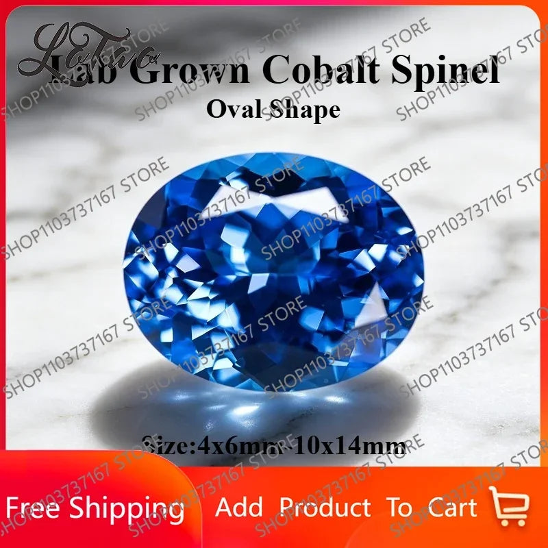 TOPTOP Top Lab Grown Cobalt Spinel Oval Cut Blue Color Gemstone For DIY Ring Necklace Earrings Making Materials Selectable Certi