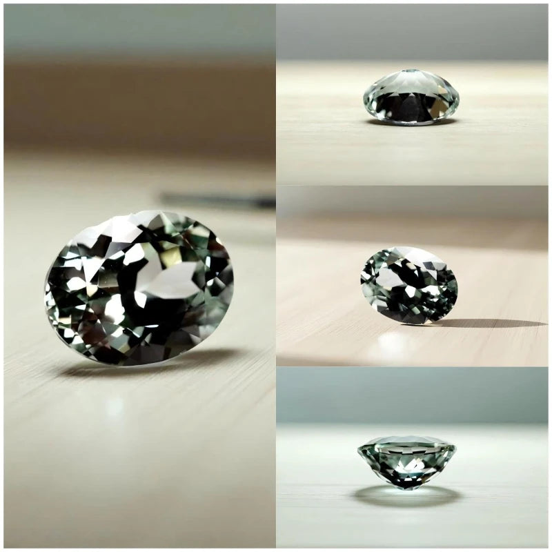 Sapphire Oval Shape Green Color Lab Grown Gemstone VVS1 Charms for Diy Advanced Jewelry Making Certificate Multiple Shapes