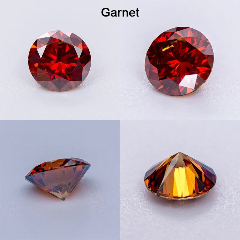 Moissanite Stone Gemstone Beads Multiple Colors VVS1 Round Shape Passed Diamond Tester for DIY Jewelry Making with Certificate