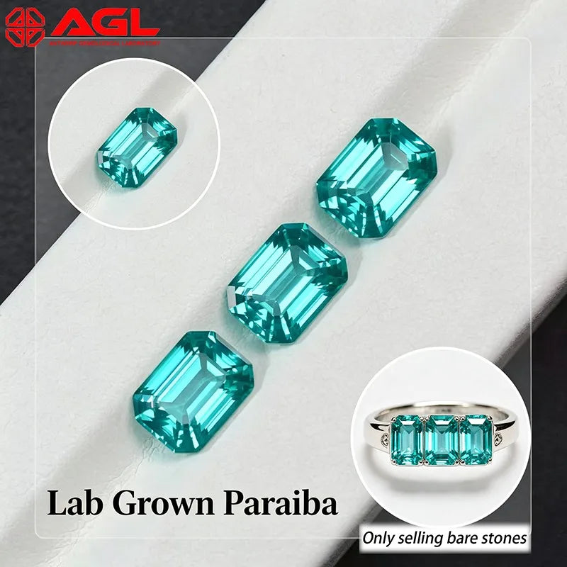 Lab Grown Paraiba Oval Cut Neon Blue Color for DIY Advanced Jewelry Making Inlay Ring Necklace Selectable AGL Certificate