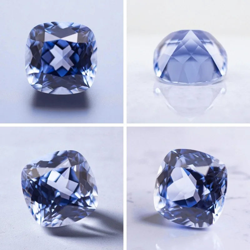 Lab Grown Sapphire Gemstone Round Cut Cornflower Synthetic Sapphire for Jewelry Making Wholesale Selectable AGL Certificate