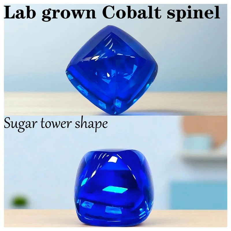 Cobalt Spinel VVS1 Sugar Tower Shape Lab Grown Gemstone Advanced Jewelry Making Materials Certificate Wholesale Natural Colour