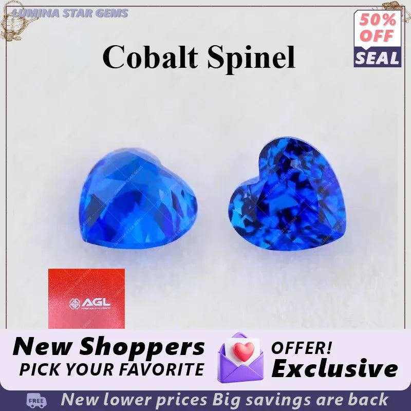 TOPTHeart Cut Lab Grown Cobalt Spinel Gemstone