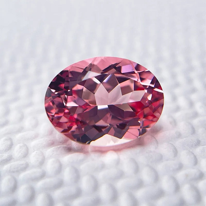 Lab Grown Sapphire Oval Cut Sunrise Pink Color DIY Charms Jewelry Rings Earring Making Main Materials Selectable AGL Certificate