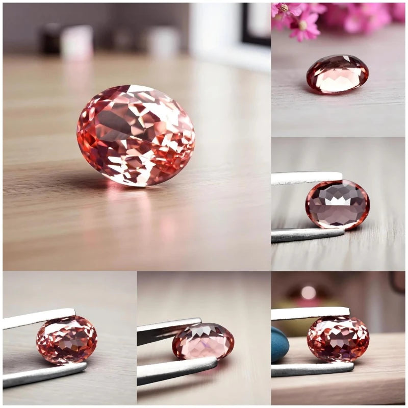 Lab Grown Padparadscha Red Lotus Color Oval Shape VVS1 for Advanced Charms Jewelry Making Materials with Certificate Wholesale