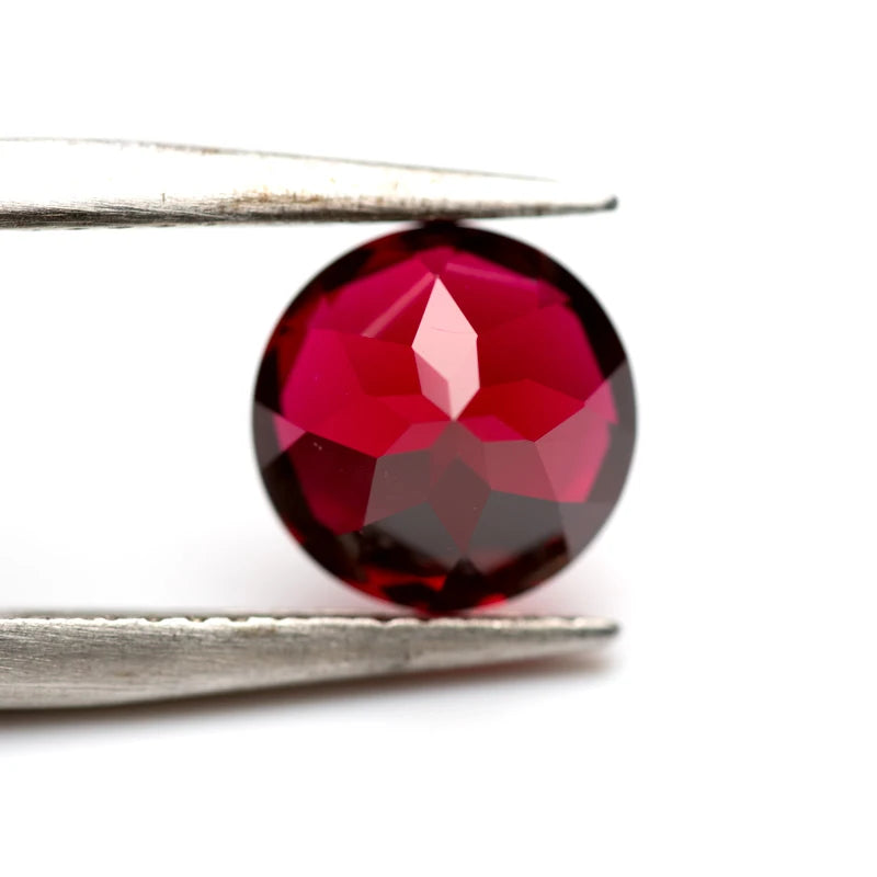 Ruby Pigeon Blood Red Color Round Shape Artificially Gemstones with Certificate Charms for Jewelry Making