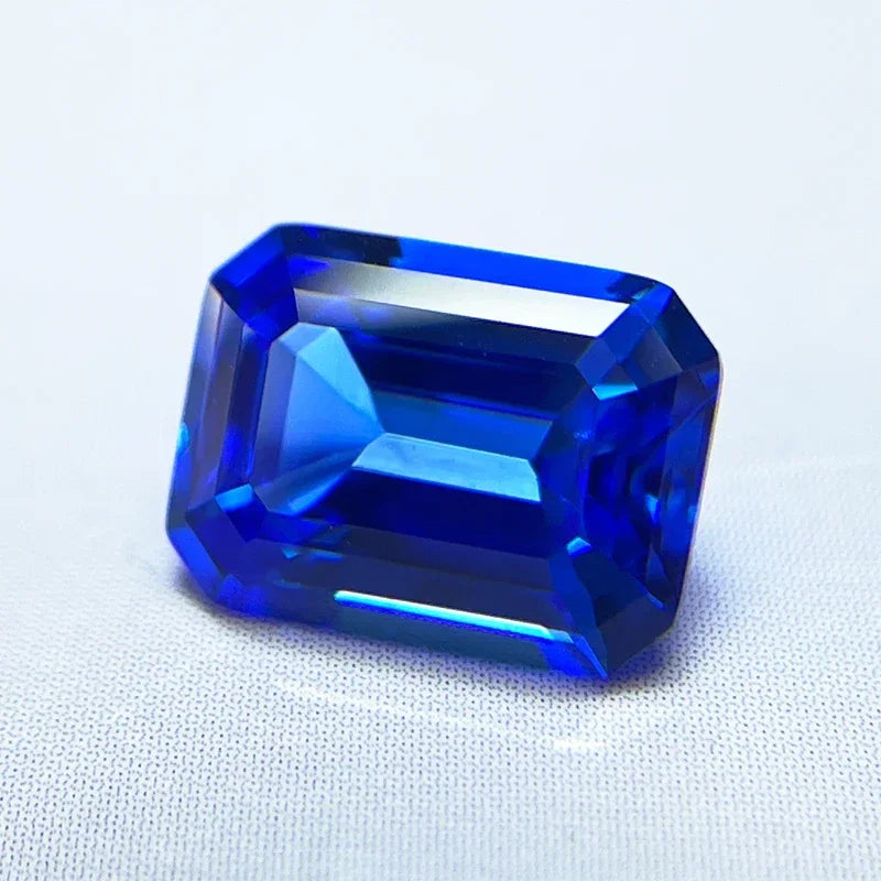TOPLab Grown Cobalt Spinel Emerald Cut Gemstone for DIY Ring Necklace Earrings Main Materials Selectable Certificate