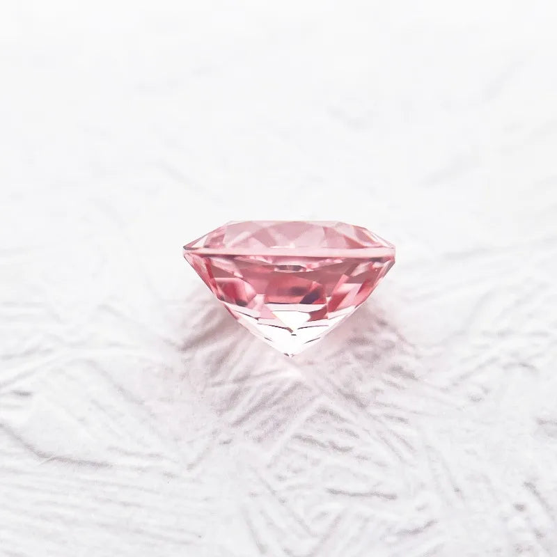 Lab Grown Sapphire Round Cut Sakura Pink Color Gemstone for DIY Jewelry Making Inlay Ring Necklace Selectable AGL Certificate