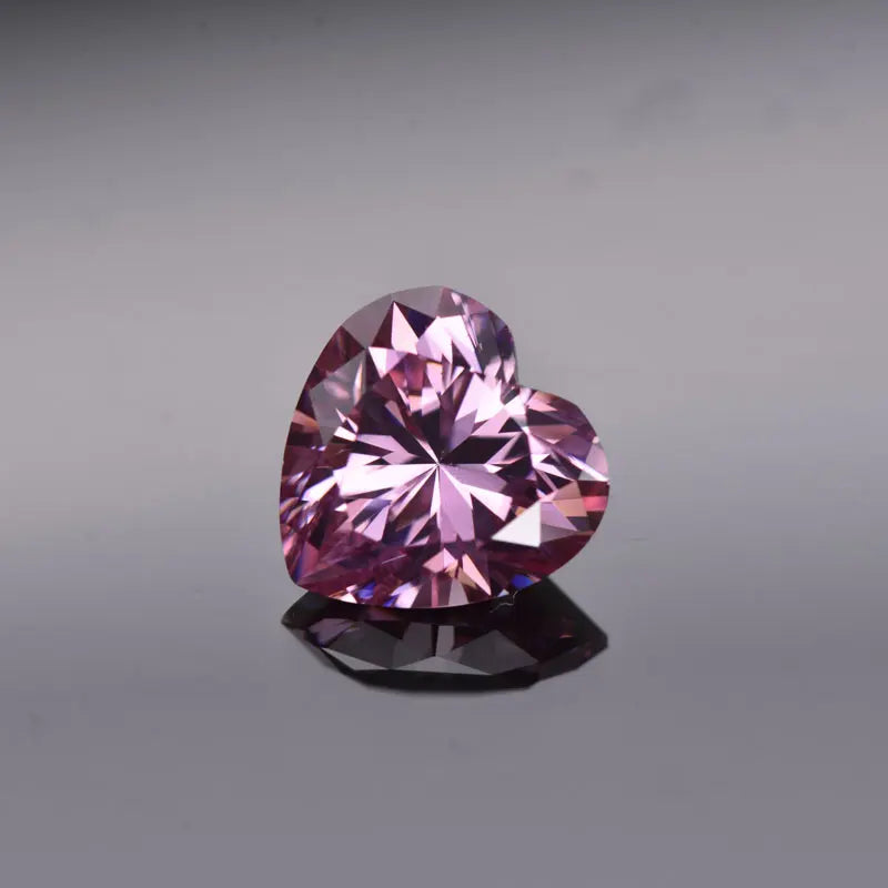 Moissanite VVS1 Artificial Stone Pink Color Heart Cut with Certificate Wholesale