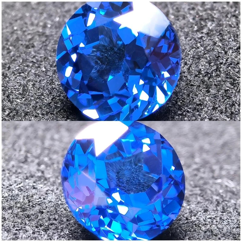 Round Shape Cobalt Spinel Green Sea Blue Cornflower Color Lab Grown Sapphire Charms Bead for Diy Jewelry Making Certificate