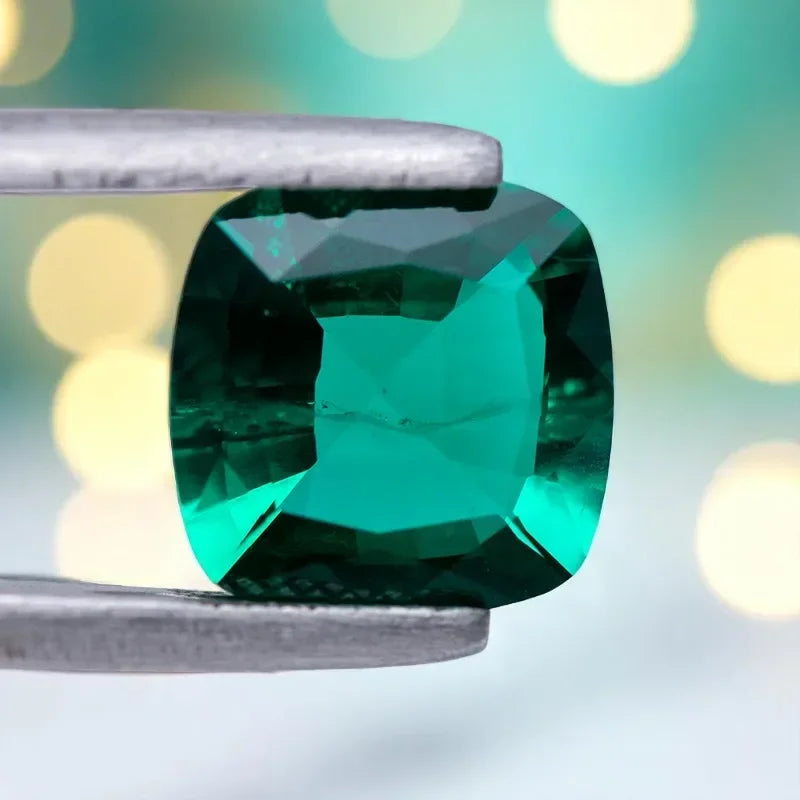 Laboratory Colombia Emerald Green Color Cushion Shape Gemstone Charms Beads for Diy Jewelry Rings Pendants Making AGL Certificat