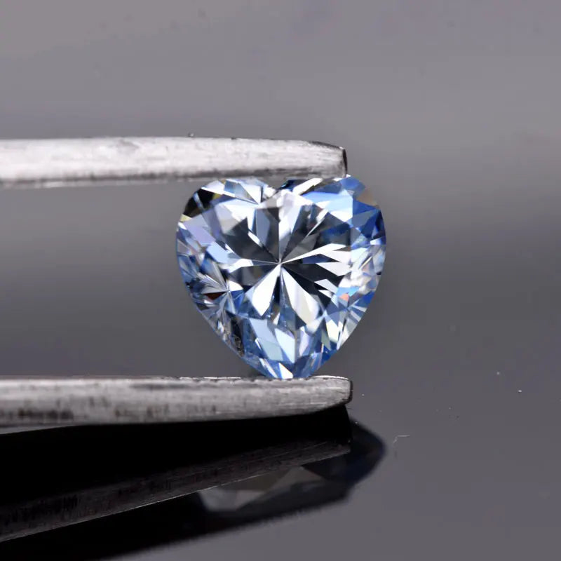 Moissanite VVS1 Artificial Stone Ice Blue Color Heart Cut with Certificate Unnatural