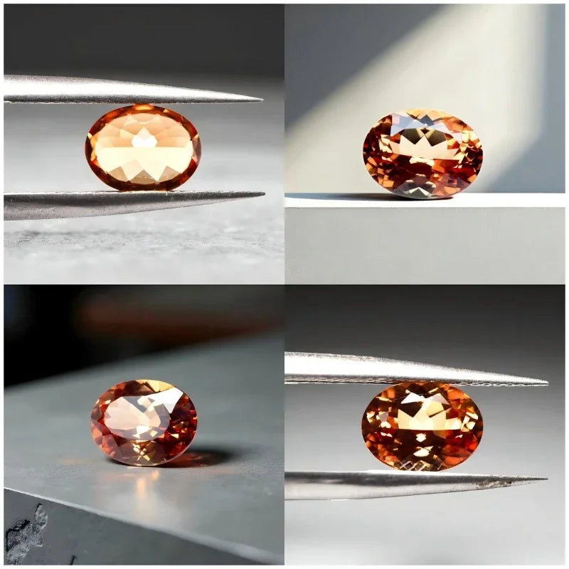 Sapphire Oval Cut VVS1 Orange Color Lab Grown Gemstone DIY Charms Jewelry Making Materials with Certificate Factory Wholesale
