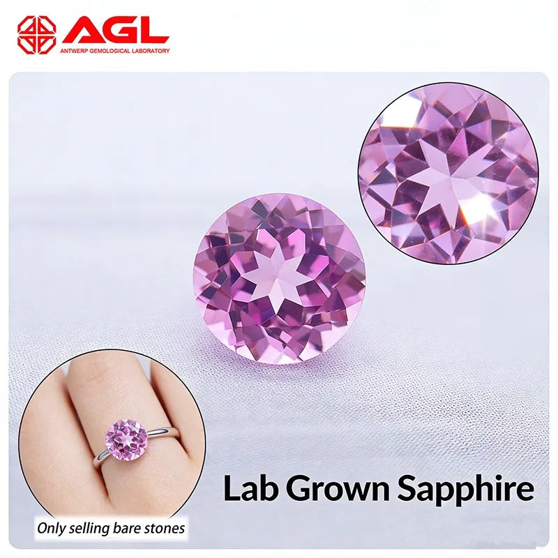 Lab Grown Sapphire Emerald Cut Pink Color for DIY Jewelry Making Charms Ring Necklace Earrings Selectable AGL Certificate