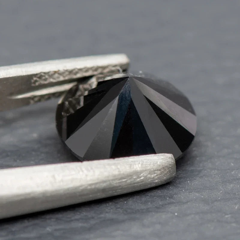 Top Quality Moissanite Round Shape Black Color Primary Colours Small Size Charms Gemstone DIY Ring Necklace Earrings Materials
