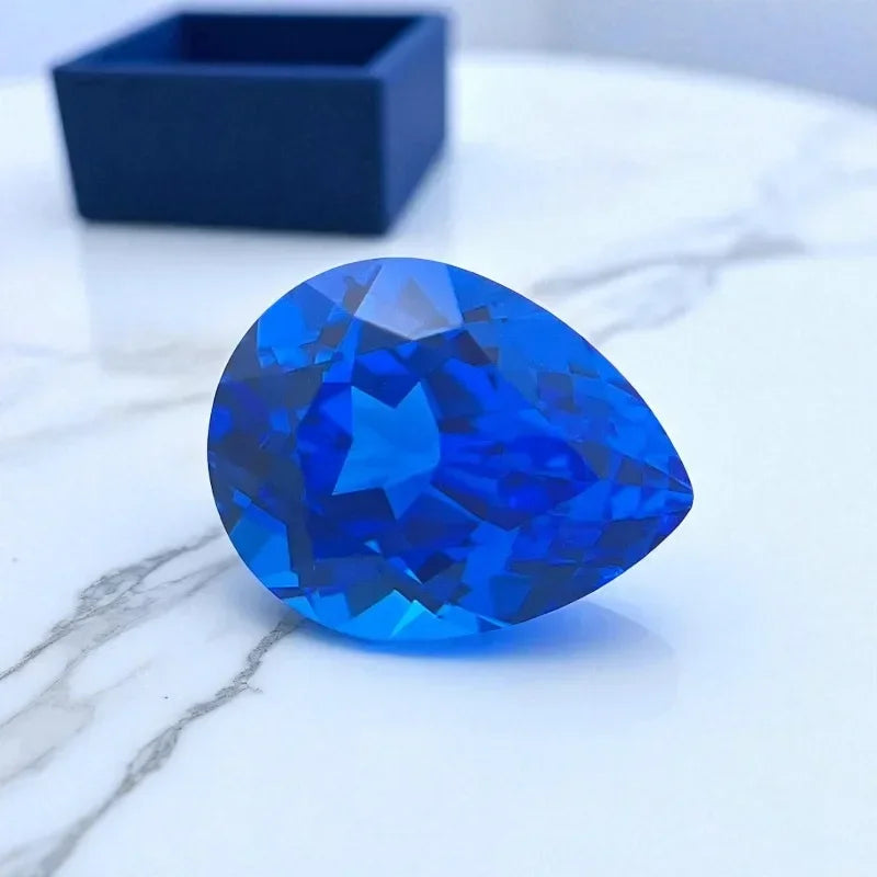 TOPA- Hot Sale Lab Grown Cobalt Spinel Pear Cut DIY Charms Jewelry Ring Making Main Materials Selectable AGL Certificate