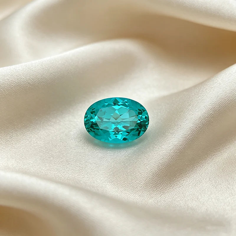 Lab Grown Paraiba Gemstone Oval Shape Loose Gemstones For Jewelry Setting Multi Shapes Available Heart Emerald Cushion Marquise