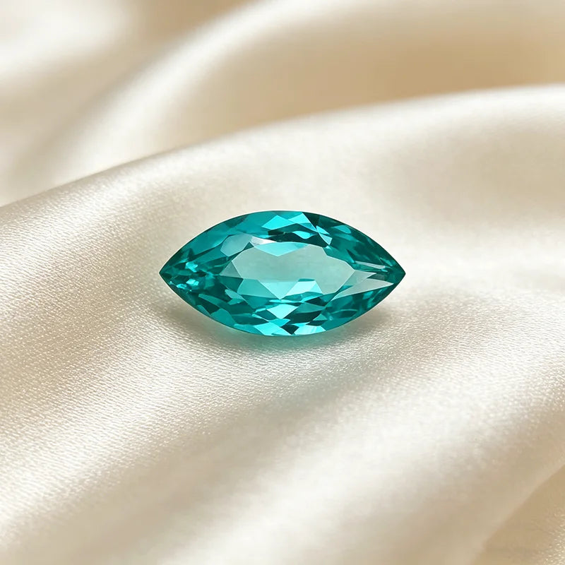 Lab Grown Paraiba Gemstone Marquise Shape Loose Gemstones For Jewelry Setting Multi Shapes Available Round Pear Heart Cushion