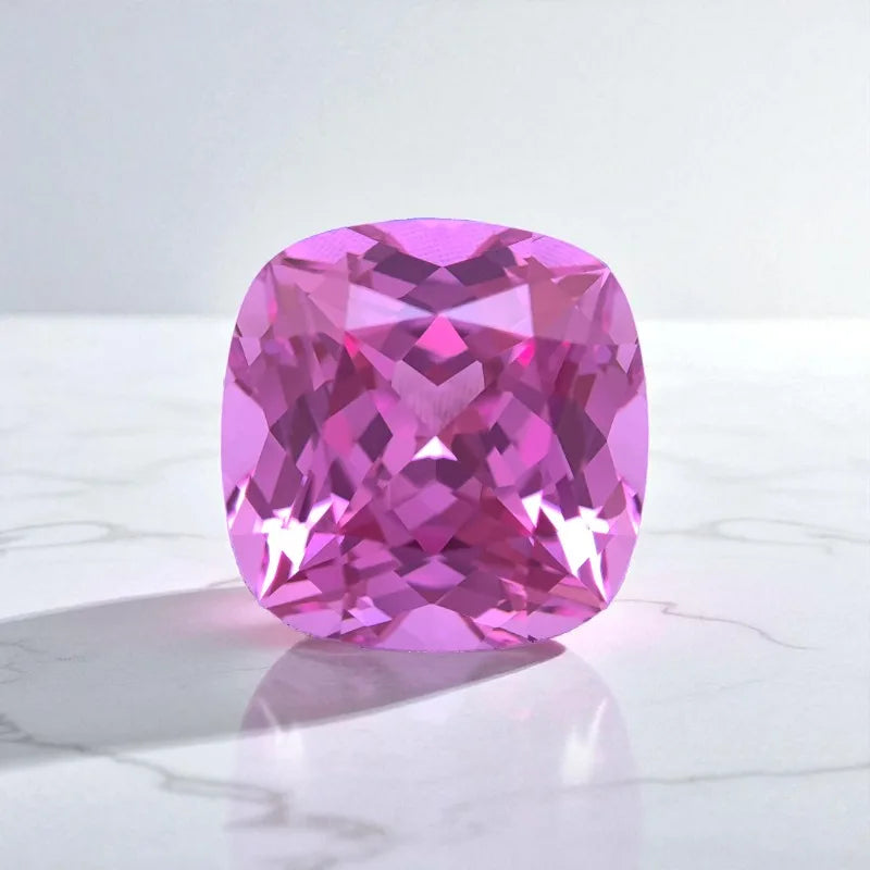 Lab Grown Sapphire Emerald Cut Pink Color for DIY Jewelry Making Charms Ring Necklace Earrings Selectable AGL Certificate