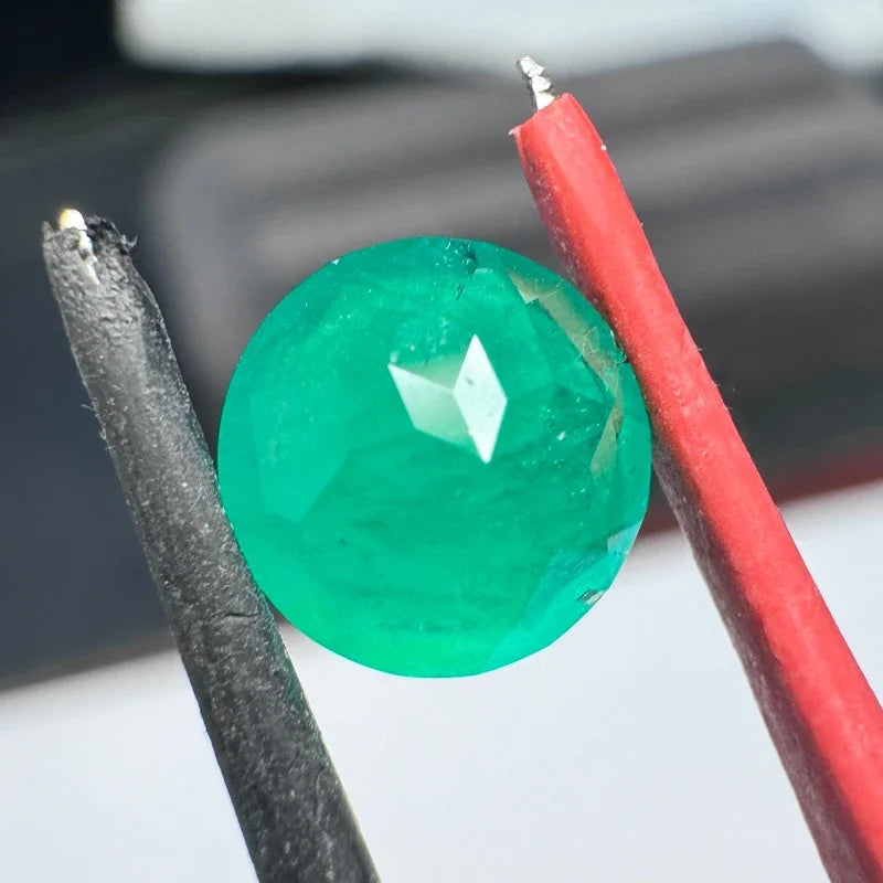 Top Round Shape Colombia Emerald Lab Grown Stones Rich Content DIY Charms Ring Necklace Earrings Main Materials Natural Colour