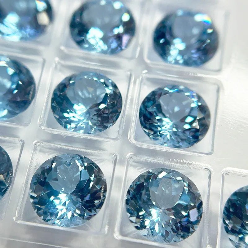 Lab Grown Sapphire Aquamarine Color Asscher Shape DIY Jewelry Production Main Materials Selectable AGL Certificate