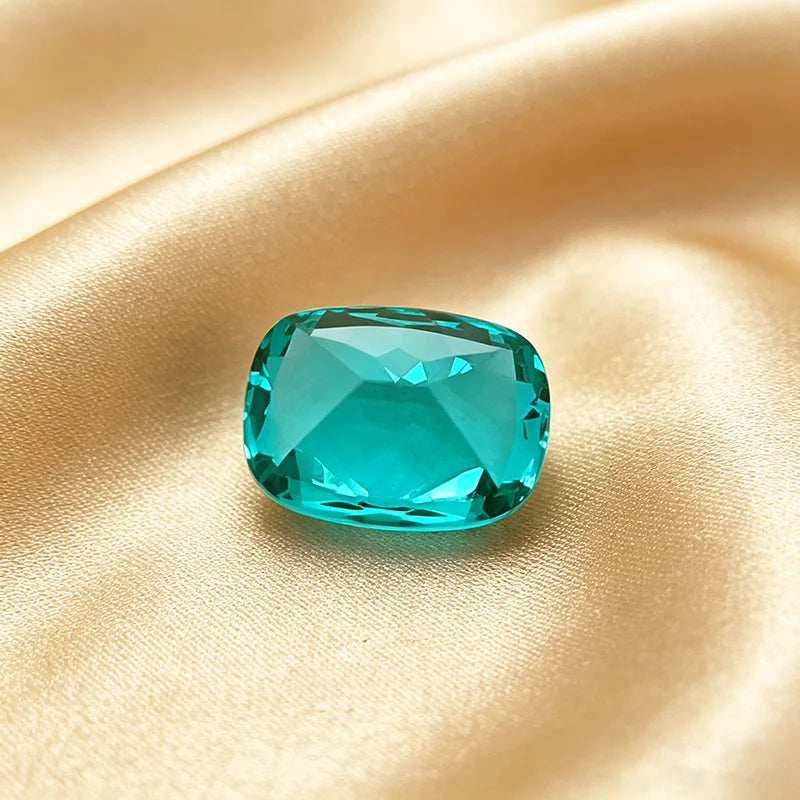 Lab Grown Paraiba Gemstone Long Cushion Shape Loose Gemstones For Jewelry Setting MultiShapes Available Round Pear Heart Emerald