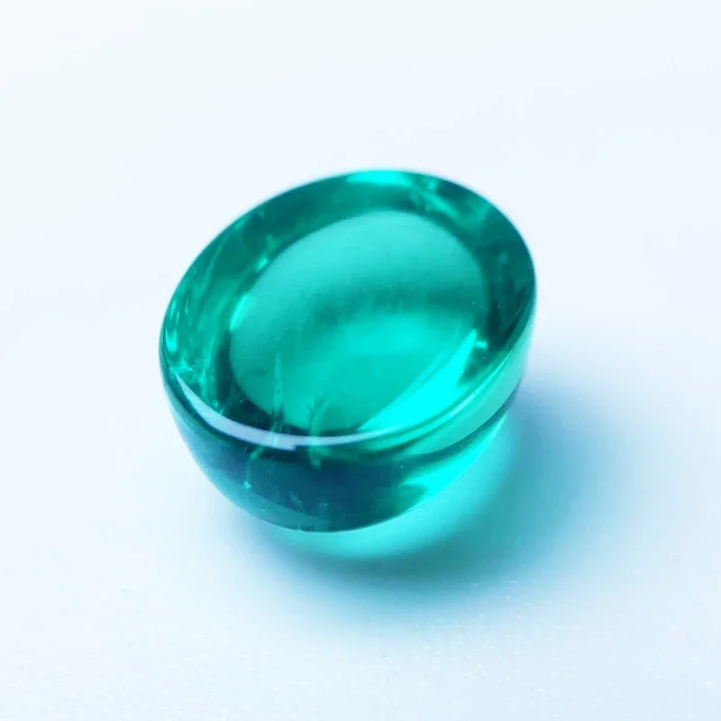 Lab Grown Colombia Emerald Oval Cut Smooth Surface Charm Gemstone DIY Ring Necklace Earrings Main Materials  AGL Certificate