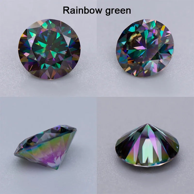 Moissanite Stone Gemstone Beads Multiple Colors VVS1 Round Shape Passed Diamond Tester for DIY Jewelry Making with Certificate