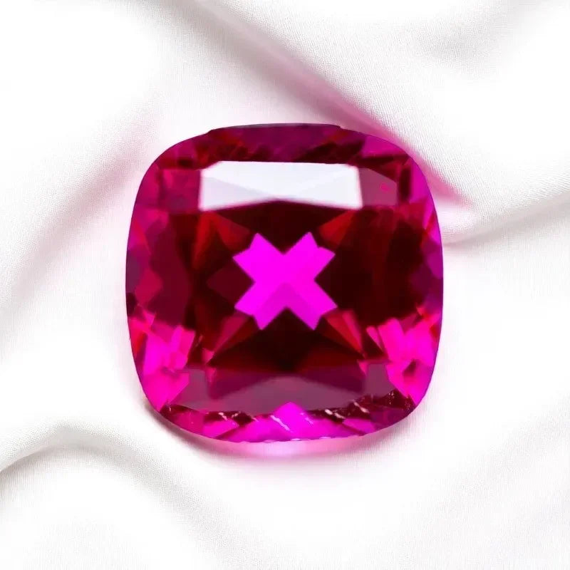 Rubellite Color  Lab Grown Ruby Cushion Shape VVS1 Charms Jewelry Making DIY Ring Necklace Earrings Main Materials Certificate