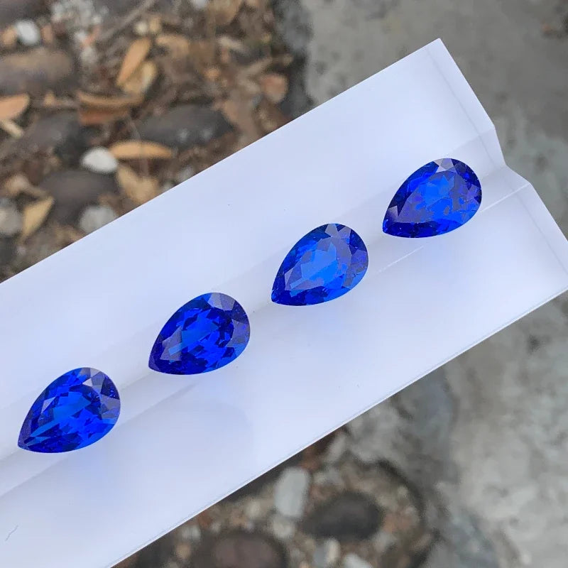 TOPLoose Gemstone Lab Grown Cobalt Spinel Pear Cut   for DIY Ring Necklace Earrings Main Materials Selectable AGL Certificate