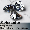 Moissanite VVS1 Artificial Stone Grey Color Heart Cut with Certificate Wholesale Hand Cutting
