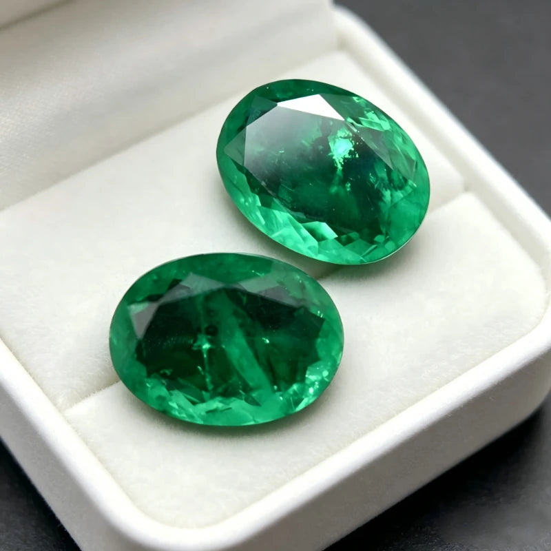 Columbia Emerald Oval Shape Synthetic Gemstone with Certificate Wholesale