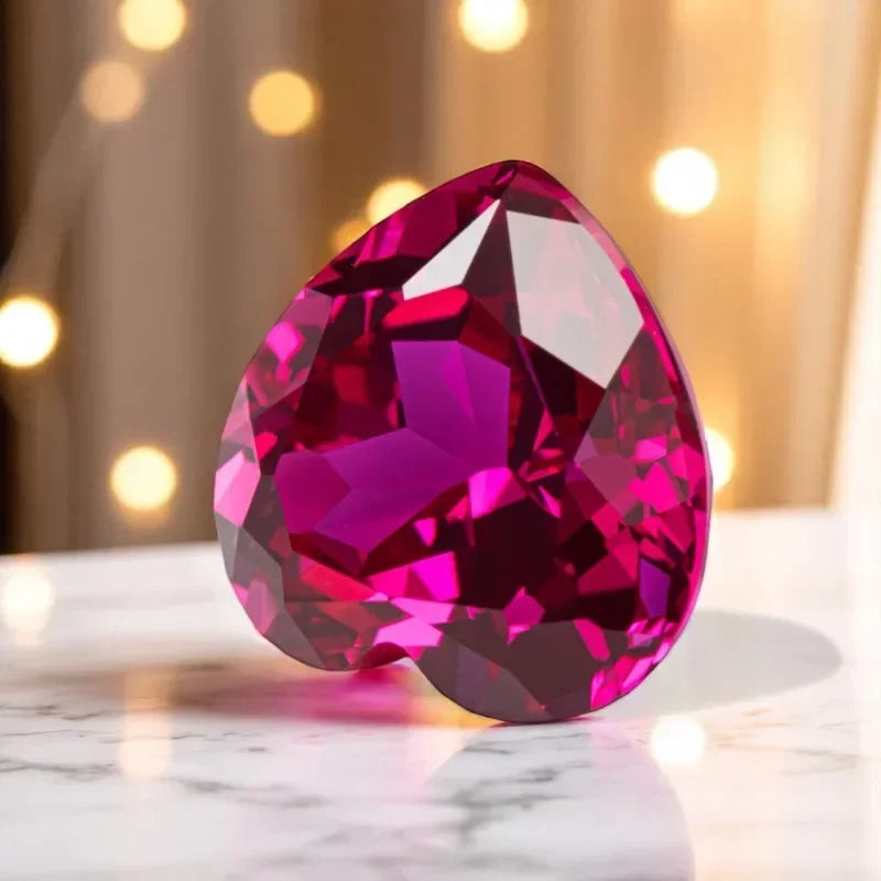 Lab Grown Ruby Heart Shape Rubellite Color Extremely Shiny Quality DIY Charms Ring Necklace Earrings Materials AGL Certificate