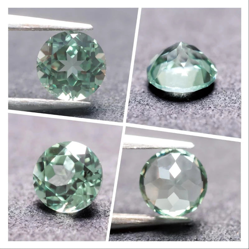 Round Shape Cobalt Spinel Green Sea Blue Cornflower Color Lab Grown Sapphire Charms Bead for Diy Jewelry Making Certificate