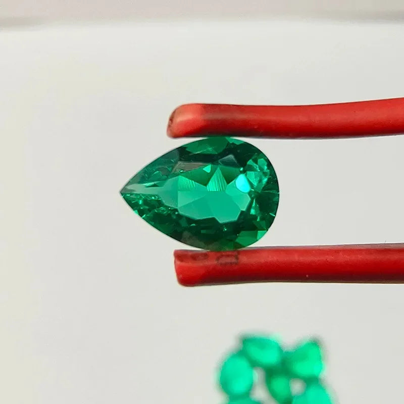 Lab Grown Colombia Emerald Pear Cut Hydrothermal Emeralds for Advanced Jewelry Making Materials Selectable AGL Certificate
