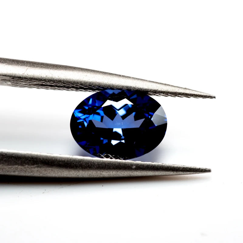 Synthetic Gemstone Sapphire and Cobalt Spinel Royal Blue Oval Cut Hand Cutting Selectable with Certificate