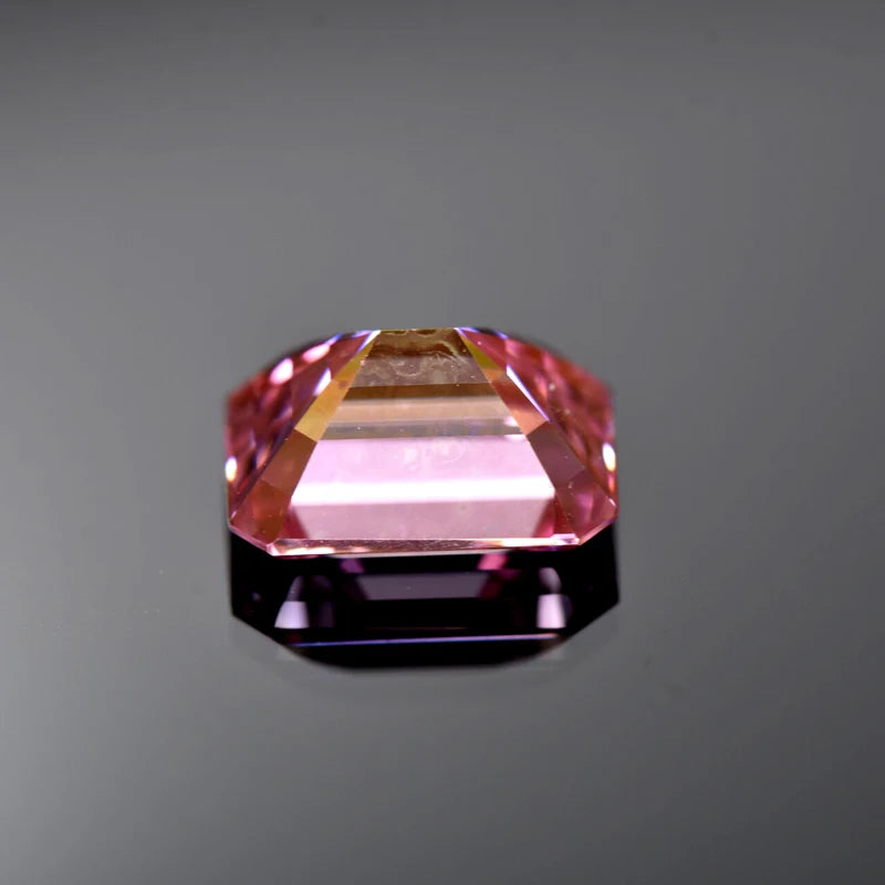 Emerald Cut Moissanite Stone VVS1 Sakura Pink Color Certificate Artificial Gemstone DIY Jewelry