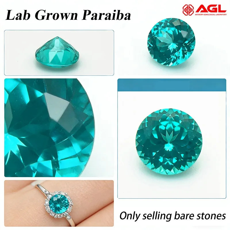Lab Grown Paraiba Cushion Cut Gemstone for DIY Advanced Jewelry Making Inlay Ring Necklace Bracelet Selectable AGL Certificate