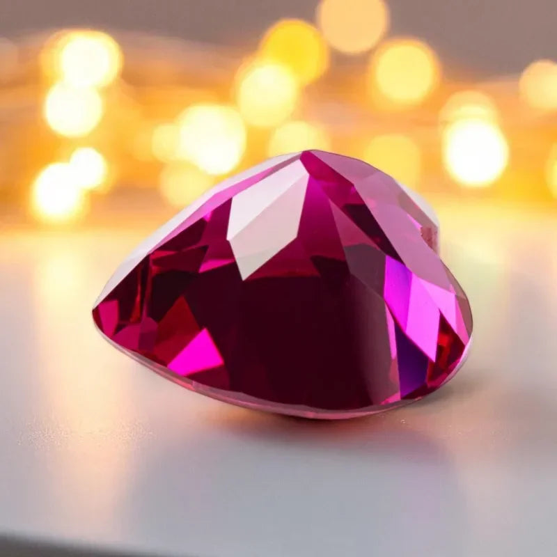 Lab Grown Ruby Heart Shape Rubellite Color Extremely Shiny Quality DIY Charms Ring Necklace Earrings Materials AGL Certificate