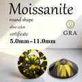 Round Cut Moissanite Olive Natural Color Lab Grown Diamond for DIY Jewelry Making Materials with Certificate Factory Wholesale