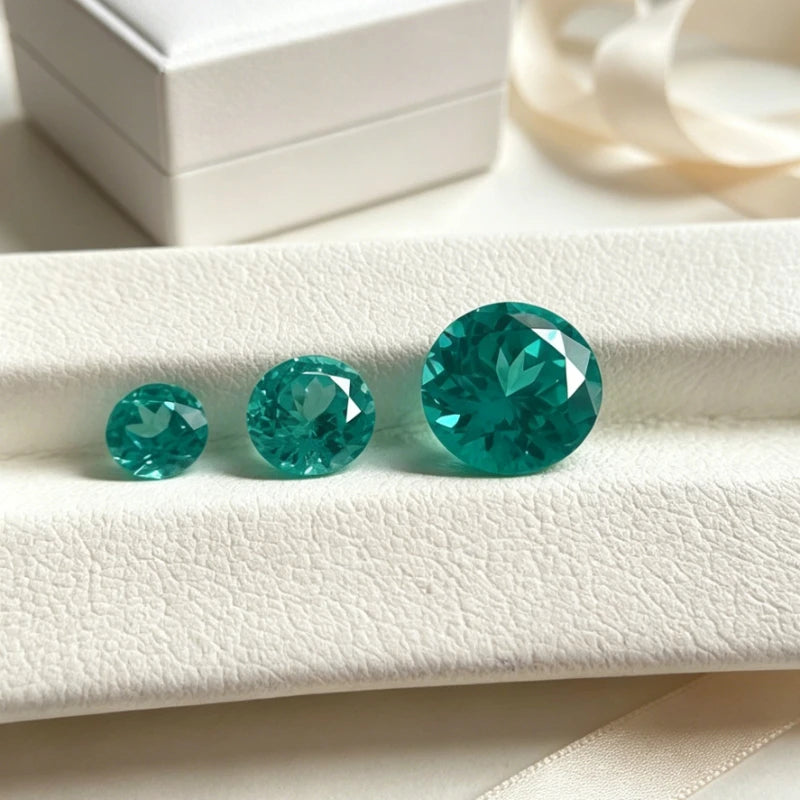 Paraiba Round Shape Artificial Gemstone Neon Blue Color Available Certificate Wholesale