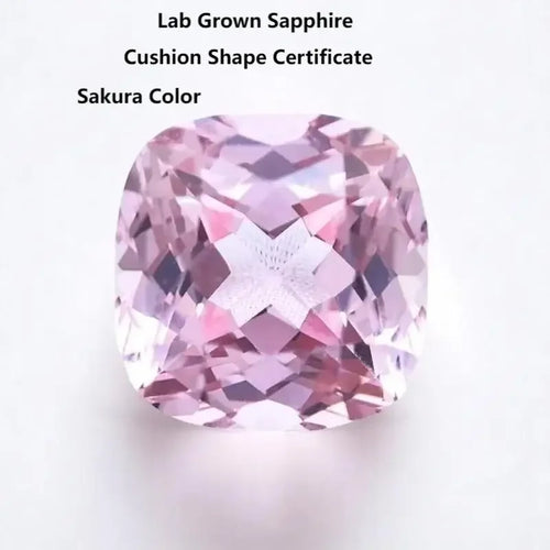 Cushion Shape Sakura Color Lab Grown Sapphire  for Charms Jewelry Making DIY Ring Necklace Earrings Main Materials Certificate