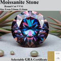 Moissanite Stone Round Cut Emperor Purple Color Lab Created Diamond  Diy Jewelry Making Materials with Certificate