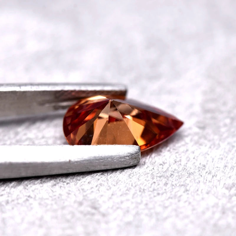 Pear Cut Watermelon Red Color Moissanite Synthetic Gemstone with Certificate DIY Jewelry Setting
