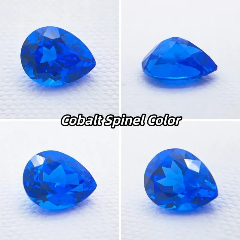 TOPA- Hot Sale Lab Grown Cobalt Spinel Pear Cut DIY Charms Jewelry Ring Making Main Materials Selectable AGL Certificate
