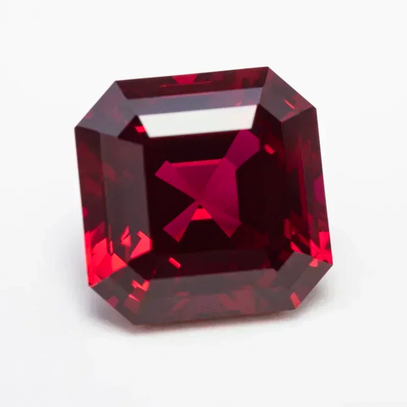 Square Asscher Cut Lab Grown Ruby  Pigeon Blood Red VVS1 Gemstone Charms DIYJewelry Making Materials Selectable AGL Certificate
