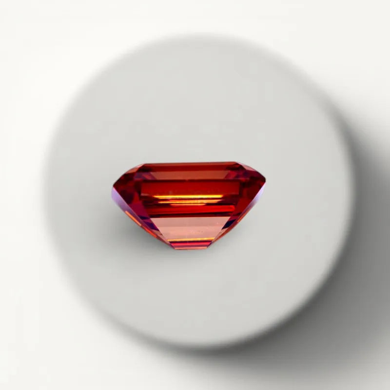 Moissanite Rectangle Shape Emerald Cut  Artificial Gemstone Garnet Color Certificate Wholesale