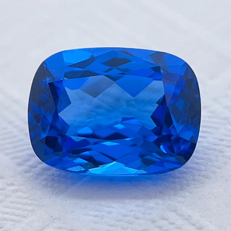 Lab Grown Sapphire Ruby Paraiba Padparadscha Cobalt Spinel Rectangle Cushion Cut Beads for Diy Jewelry Making with Certificate